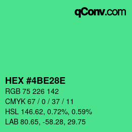 颜色代码: HEX #4BE28E | qconv.com