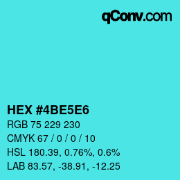 Color code: HEX #4BE5E6 | qconv.com