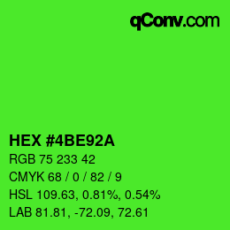 カラーコード: HEX #4BE92A | qconv.com