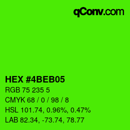 颜色代码: HEX #4BEB05 | qconv.com