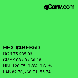 Color code: HEX #4BEB5D | qconv.com