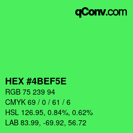 Color code: HEX #4BEF5E | qconv.com