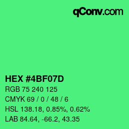 Color code: HEX #4BF07D | qconv.com