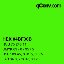 Color code: HEX #4BF30B | qconv.com