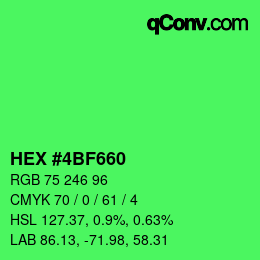 Color code: HEX #4BF660 | qconv.com