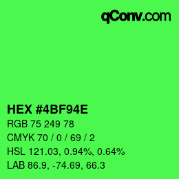 Color code: HEX #4BF94E | qconv.com