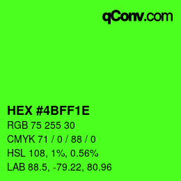 Color code: HEX #4BFF1E | qconv.com