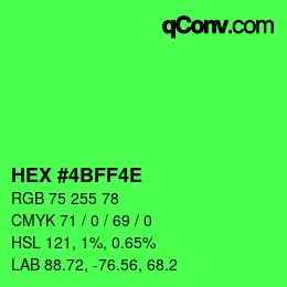 Código de color: HEX #4BFF4E | qconv.com