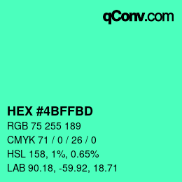 Color code: HEX #4BFFBD | qconv.com