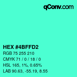 Color code: HEX #4BFFD2 | qconv.com