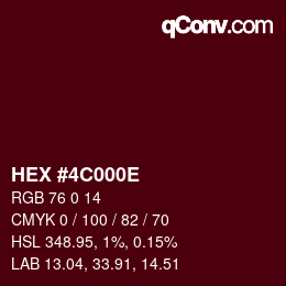 Color code: HEX #4C000E | qconv.com