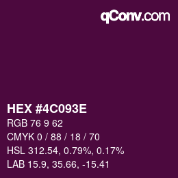 Color code: HEX #4C093E | qconv.com