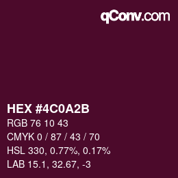 Color code: HEX #4C0A2B | qconv.com