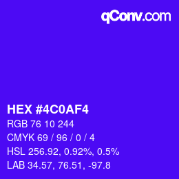 Color code: HEX #4C0AF4 | qconv.com