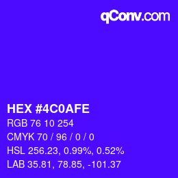 Color code: HEX #4C0AFE | qconv.com