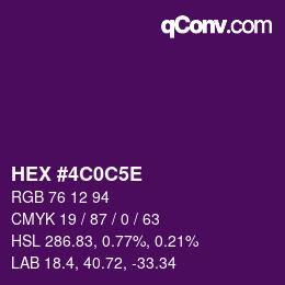 Farbcode: HEX #4C0C5E | qconv.com