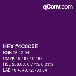 Color code: HEX #4C0C5E | qconv.com