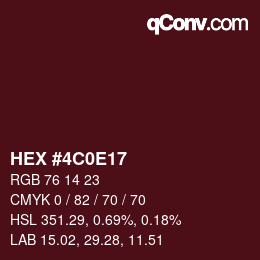 Color code: HEX #4C0E17 | qconv.com