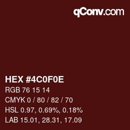 Color code: HEX #4C0F0E | qconv.com