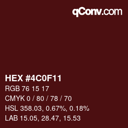 Color code: HEX #4C0F11 | qconv.com