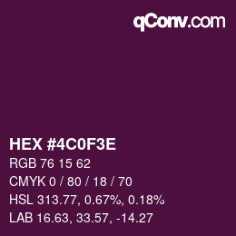 Color code: HEX #4C0F3E | qconv.com