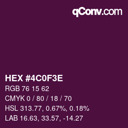 Color code: HEX #4C0F3E | qconv.com