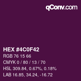 Color code: HEX #4C0F42 | qconv.com
