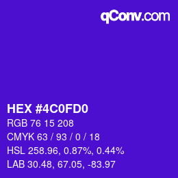 Color code: HEX #4C0FD0 | qconv.com