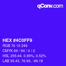 カラーコード: HEX #4C0FF9 | qconv.com