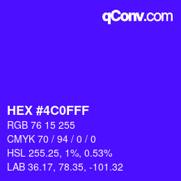Color code: HEX #4C0FFF | qconv.com