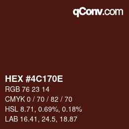 Color code: HEX #4C170E | qconv.com