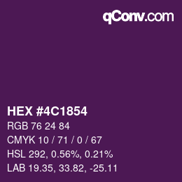 Color code: HEX #4C1854 | qconv.com