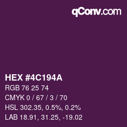 Código de color: HEX #4C194A | qconv.com