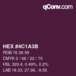 Color code: HEX #4C1A3B | qconv.com