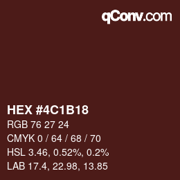 Color code: HEX #4C1B18 | qconv.com