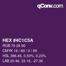 Color code: HEX #4C1C5A | qconv.com
