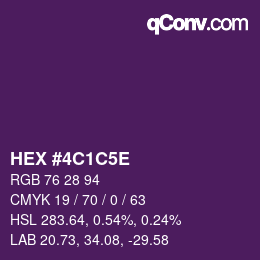 Color code: HEX #4C1C5E | qconv.com