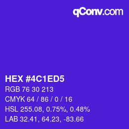 カラーコード: HEX #4C1ED5 | qconv.com