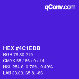 カラーコード: HEX #4C1EDB | qconv.com