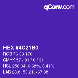 カラーコード: HEX #4C21B0 | qconv.com