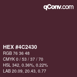 Color code: HEX #4C2430 | qconv.com