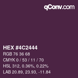 Color code: HEX #4C2444 | qconv.com