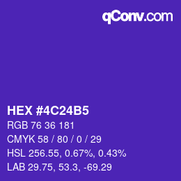颜色代码: HEX #4C24B5 | qconv.com