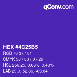 カラーコード: HEX #4C25B5 | qconv.com