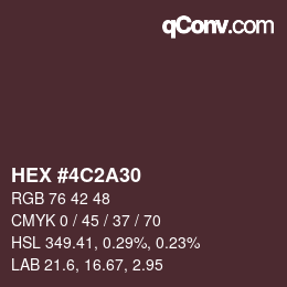颜色代码: HEX #4C2A30 | qconv.com