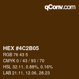 Color code: HEX #4C2B05 | qconv.com