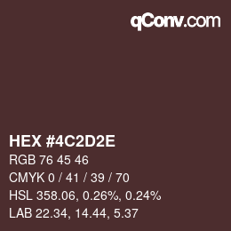 Color code: HEX #4C2D2E | qconv.com