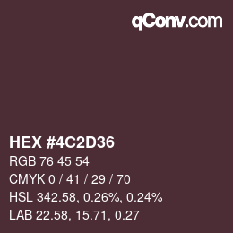 Color code: HEX #4C2D36 | qconv.com