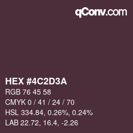カラーコード: HEX #4C2D3A | qconv.com