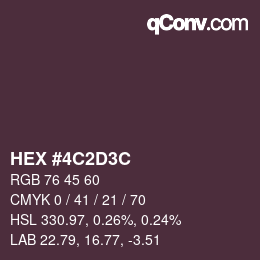 Farbcode: HEX #4C2D3C | qconv.com